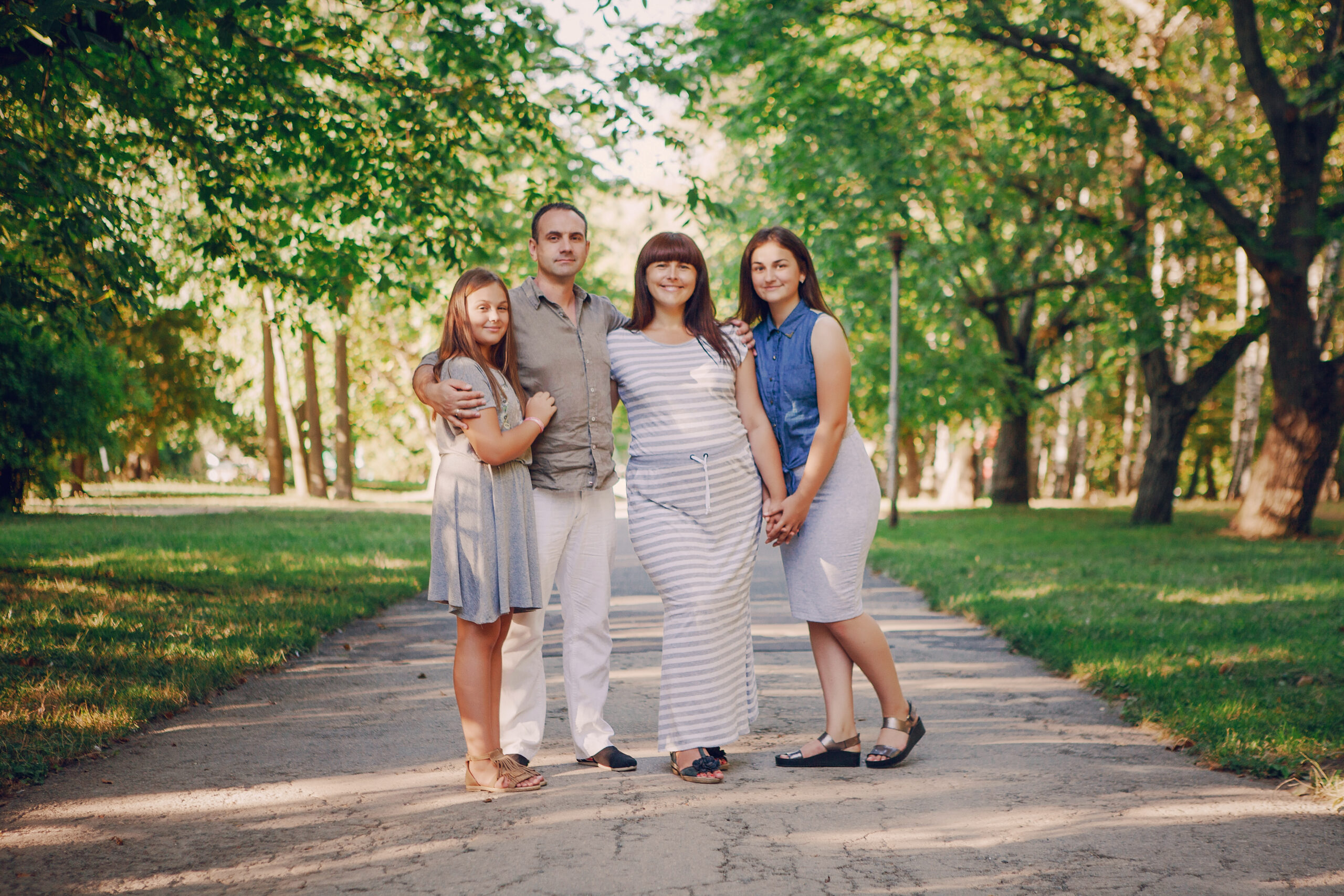 family on nature